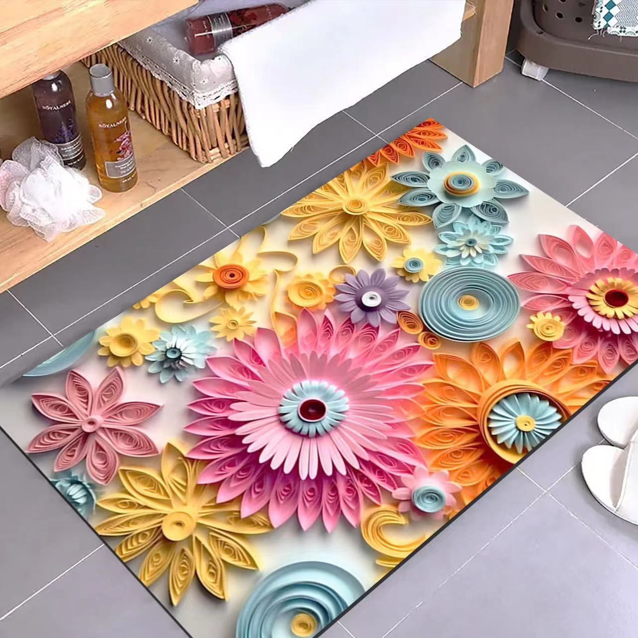 Diatomeenerde-badematte – Saugstark, Rutschfest Und Schmutzabweisend, Ideal Für Den Badezimmereingang (60 X 90 Cm, Mehrere Muster Und Farben Erhältlich)-lsw