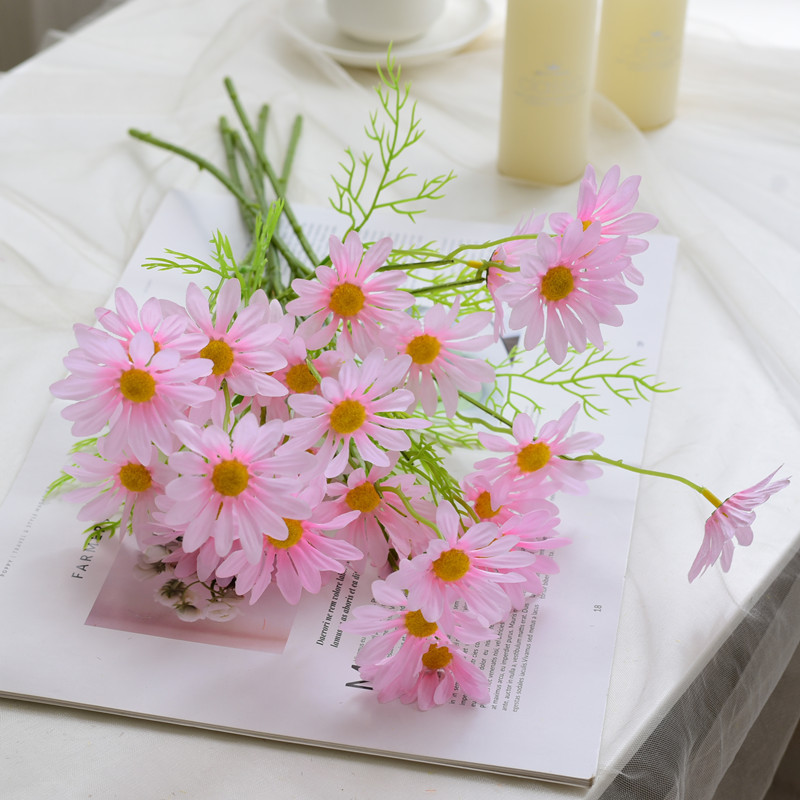 5 Künstliche Miniatur-margeriten – Realistische Holländische Chrysanthemen, Dekorative Blumen Für Den Innenbereich, Ideal Als Tischdekoration, Wanddekoration Oder Geschenk – 10er-pack