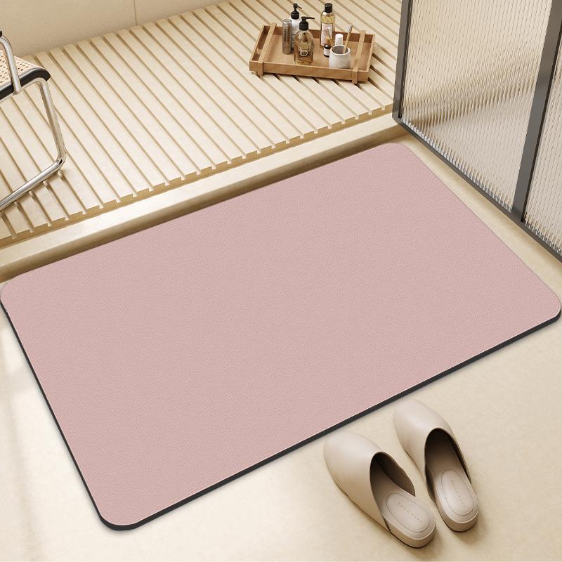 Rutschfester Diatomeenerde-badteppich – Saugfähige Und Schnell Trocknende Fußmatte Für Badezimmer, Toilette Oder Eingangsbereich – Schlichtes Und Elegantes Design – Rosa – 50 X 80 Cm-lsw