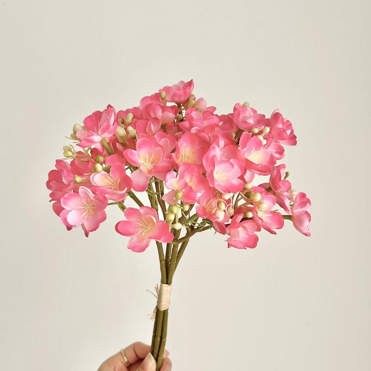 Künstlicher Jasminstrauß – Realistisch, 4 Stiele, Ideal Für Innendekoration, Fotozubehör, Brautstrauß, Alternative Zu Trockenblumen, Leuchtendes Rosa