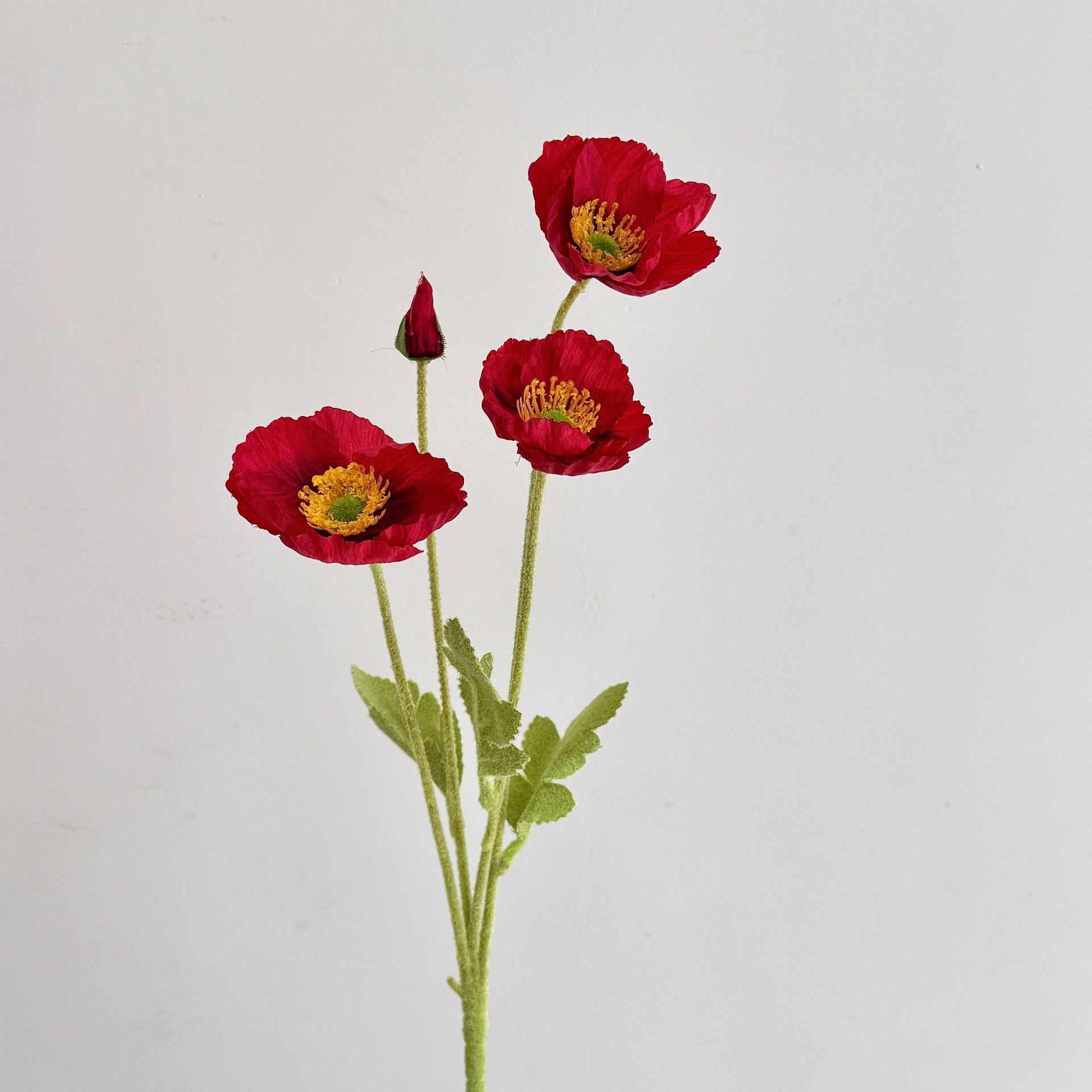 Realistische Und Elegante Künstliche Mohnblume – Hochwertige Seidenblumen Für Hochzeitsdekoration, Eventbühnen, Innenraum Und Dekorative Accessoires – Dunkelrot, 10er-pack