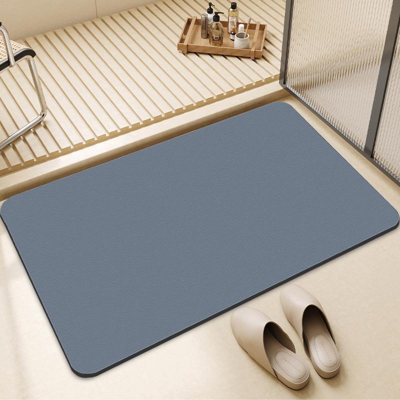 Rutschfester Und Saugfähiger Badezimmerteppich Aus Kieselgur – Einfaches, Einfarbiges Design, Ideal Für Den Eingangsbereich Des Badezimmers (50 X 80 Cm, Dunkel Marineblau)-lsw