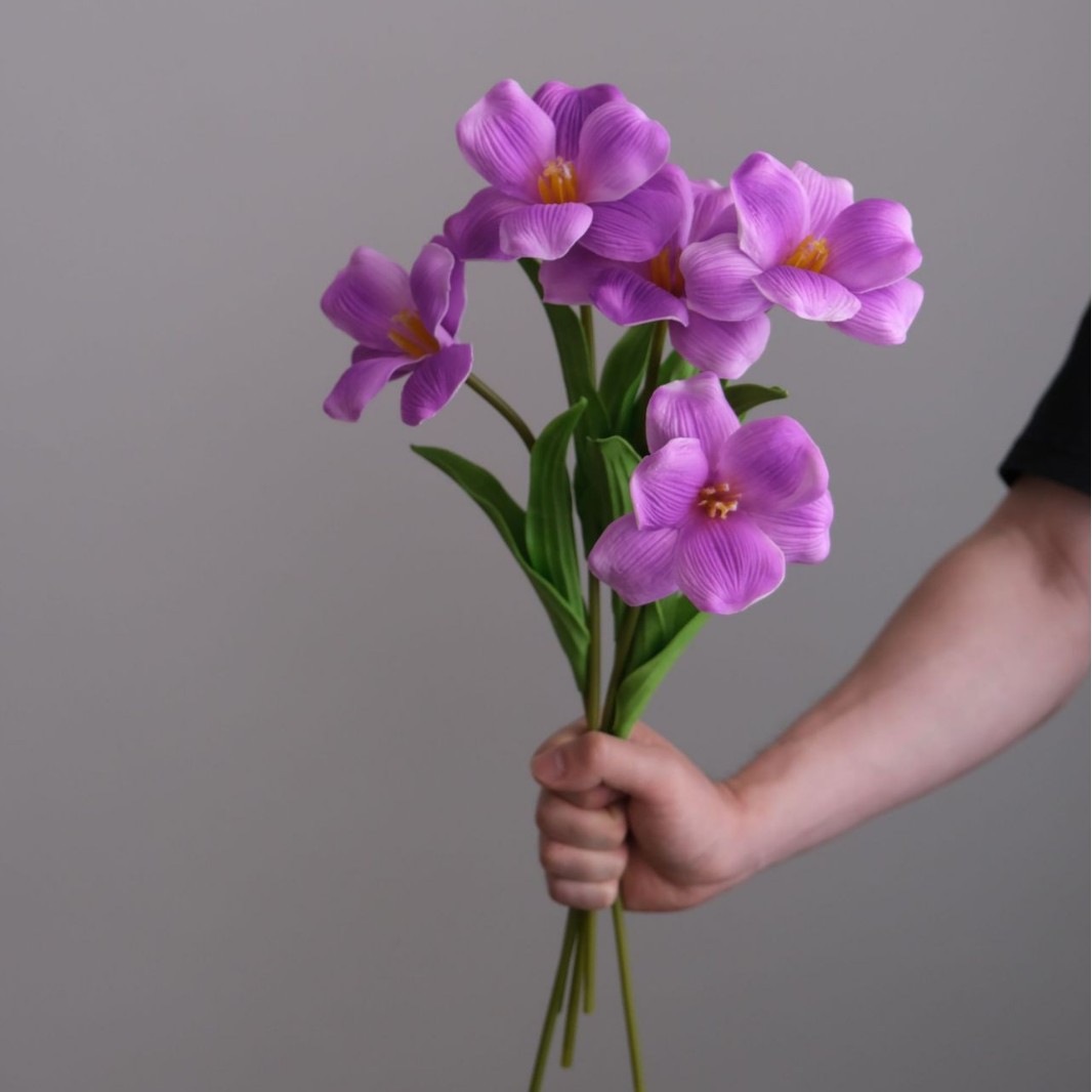 Künstliche Tulpen Aus Hochwertigem Pu In Braun – 10 Violette Stiele Für Innendekoration, Hochzeit, Blumenarrangements Und Fotografie