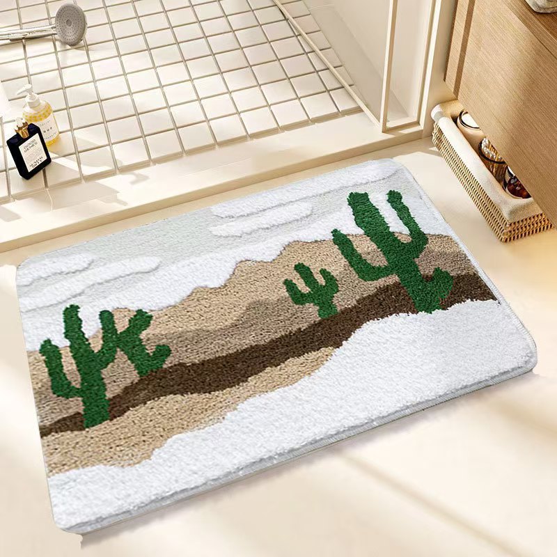 Rutschfester Badteppich 40 X 60 Cm – Aus Weichem Kunstfell, Sommerliches Strandmotiv, Maschinenwaschbar, Ideal Für Badezimmer Und Dusche-lsw