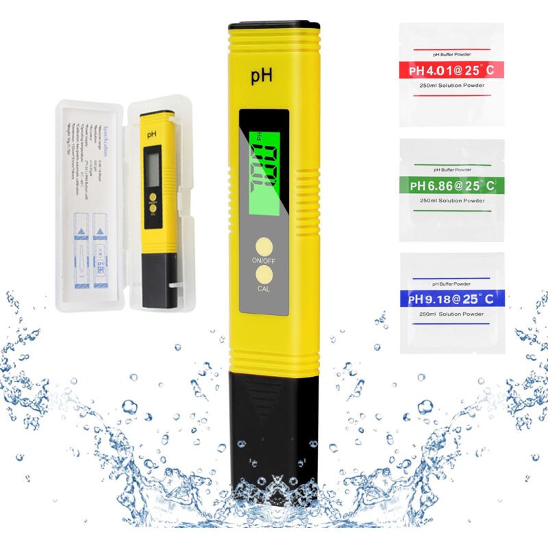 Houhence – Professionelles, Tragbares Ph-messgerät – Messbereich 0-14 Ph – Genauigkeit ±0,01 Ph – Hintergrundbeleuchtetes Lcd-display Für Aquarien Und Schwimmbäder