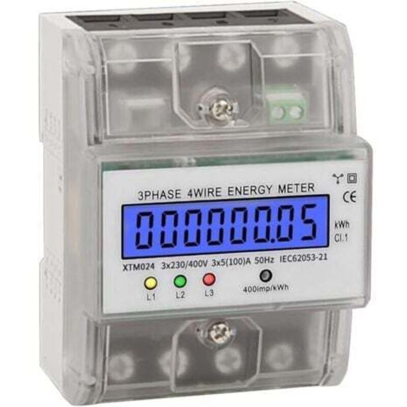 Sollbry Stromzähleranzeige 5–100 A, Intelligenter Stromverbrauchszähler, Drehstrom-unterzähler Mit Digitalem Lcd-display