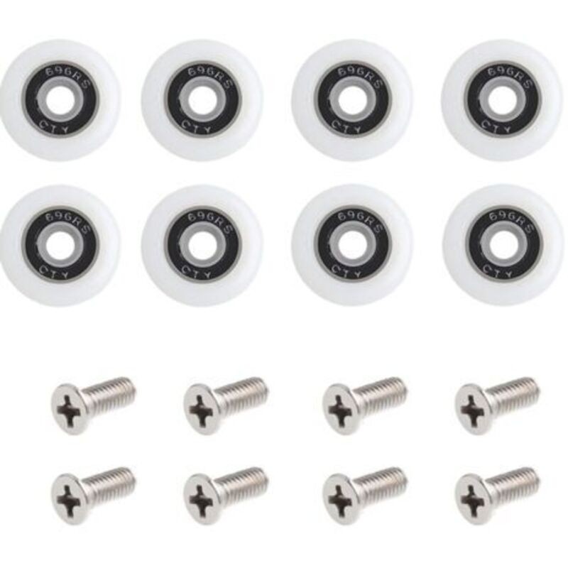 Aimoonsa – Set Mit 8 Ersatzrollen Für Duschkabinentüren – 23 Mm Durchmesser – Strapazierfähiges Nylon Für Leichtgängiges Gleiten – Inklusive Edelstahlschrauben