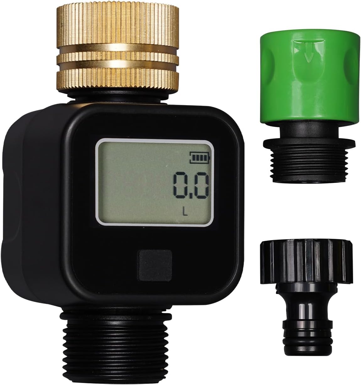 Wasserzähler – 1 Stück – Messing – Digitaler Drehdurchflussmesser – Für Garten Und Wasserhahn – Lcd-anzeige
