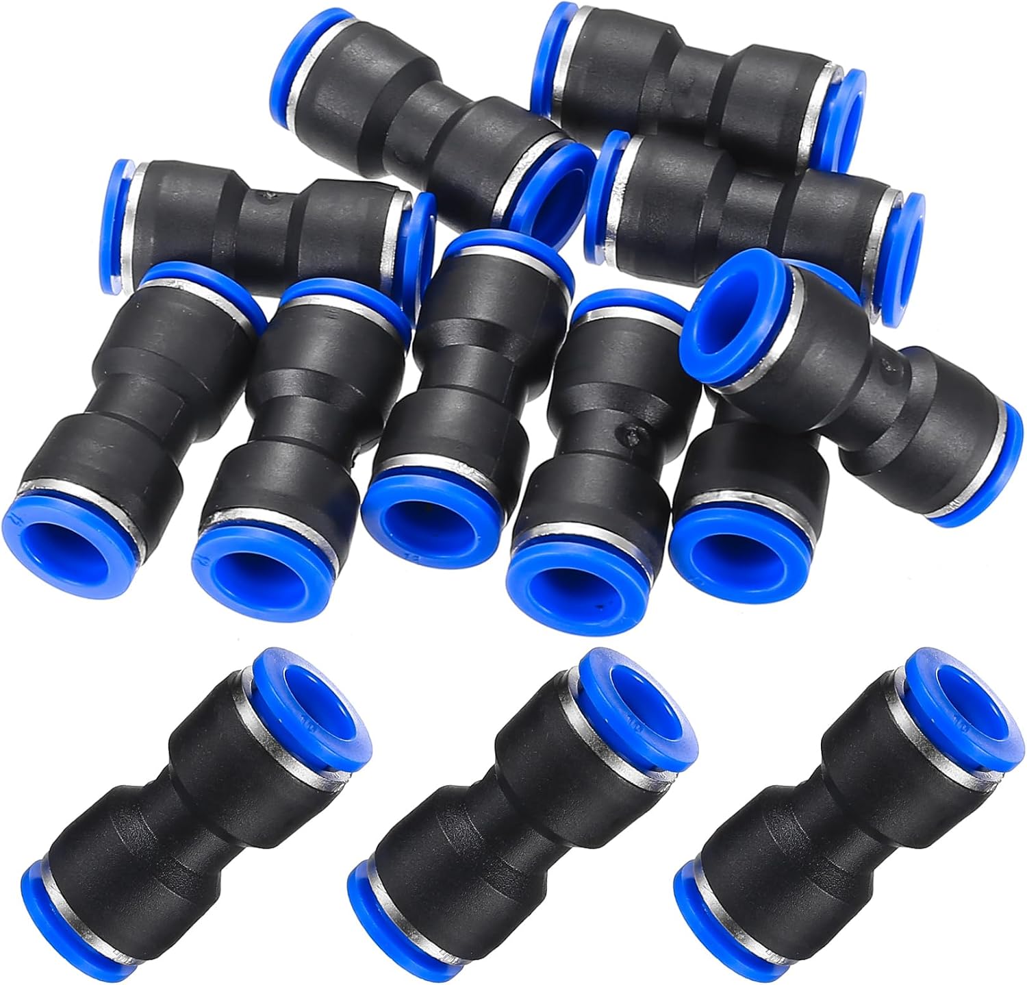Pneumatikverschraubung – 20 Stück – Kunststoff – 12-mm-geradverbinder – Druckluft – Schwarz