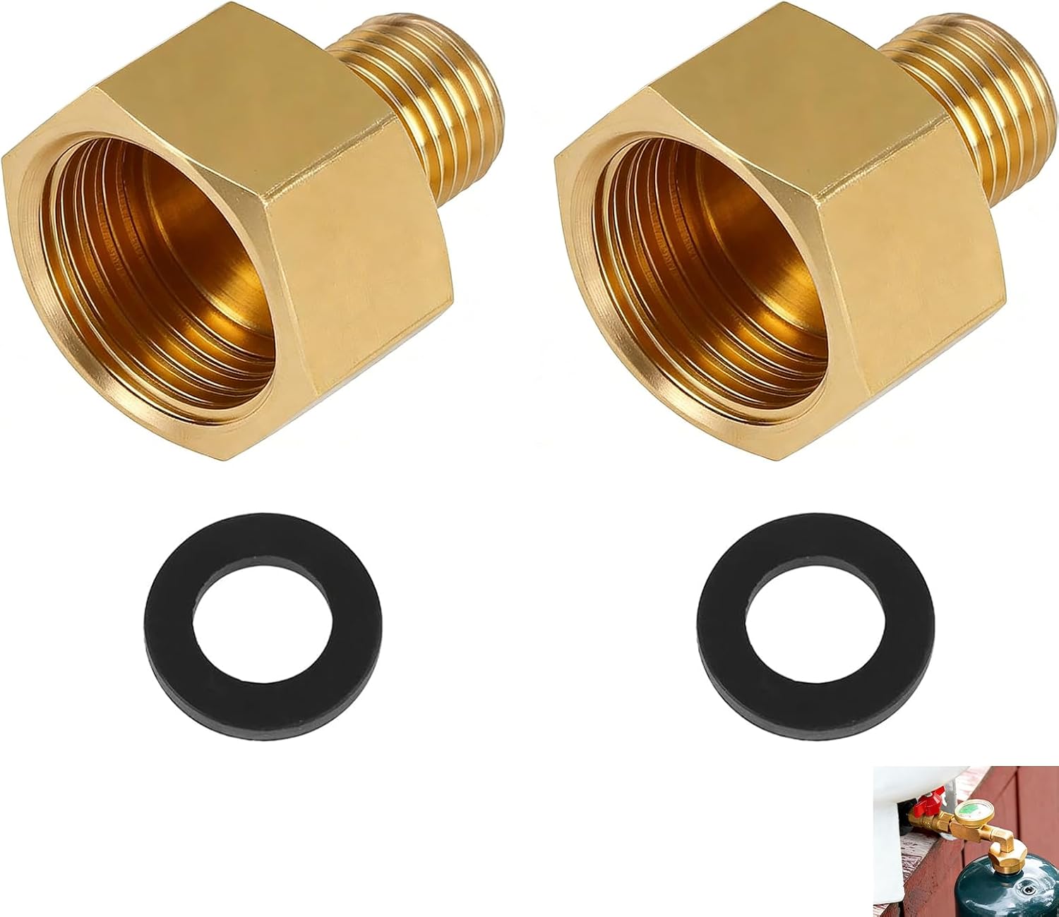 Gasanschluss – 2er-pack – Messing – G1/2-innengewinde Auf G1/4-außengewinde-adapter – Wohnwagen, Camping, Grill