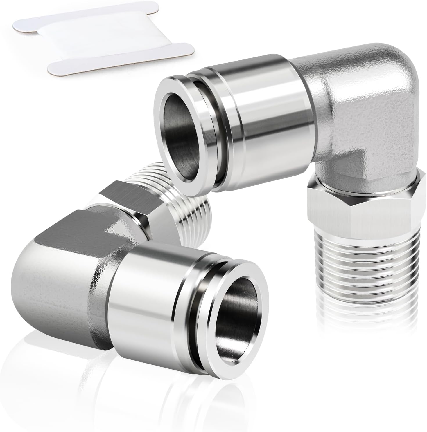 Pneumatikverschraubungen – 2 Stück – Edelstahl – Bsp-gewindebogen – Druckluftsystem – 10 Mm X 3/8