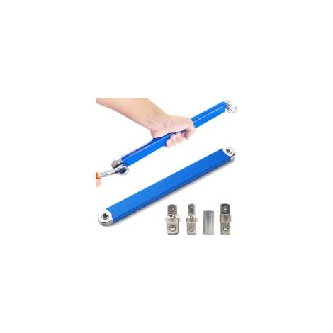 Pro Offset Extension Wrench - Abgewinkelter Verlängerungsschlüssel Mit 1/2", 1/4" Und 3/8" - Multifunktional, Geeignet Für Beengte Platzverhältnisse (blau)