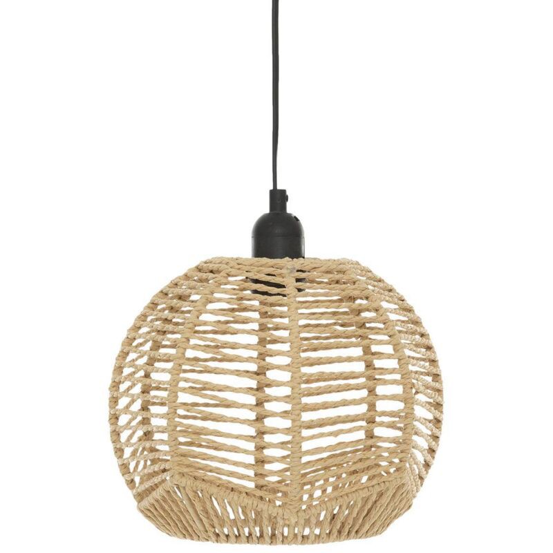 Atmosphera – Pendelleuchte Aus Metall Und Beigefarbenem Seil, 24 Cm Durchmesser – Höhenverstellbar Bis 19,5 Cm – E27-fassung Für Eine 40-w-glühbirne – Warmes, Modernes Design
