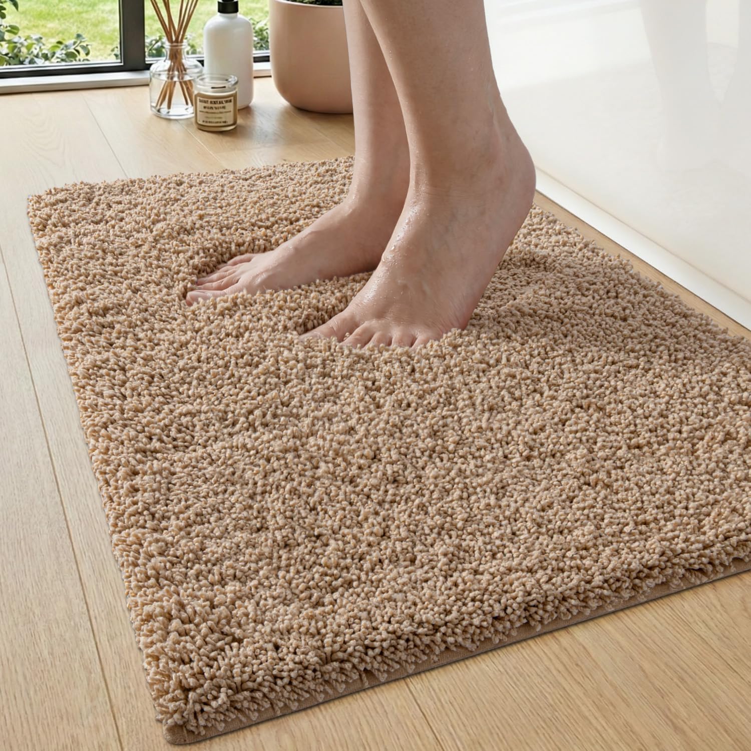 Badematte – 1 Stück – Mikrofaser – Schnell Saugfähig Und Rutschfest – Für Dusche Und Badewanne – 40 X 60 Cm, Beige