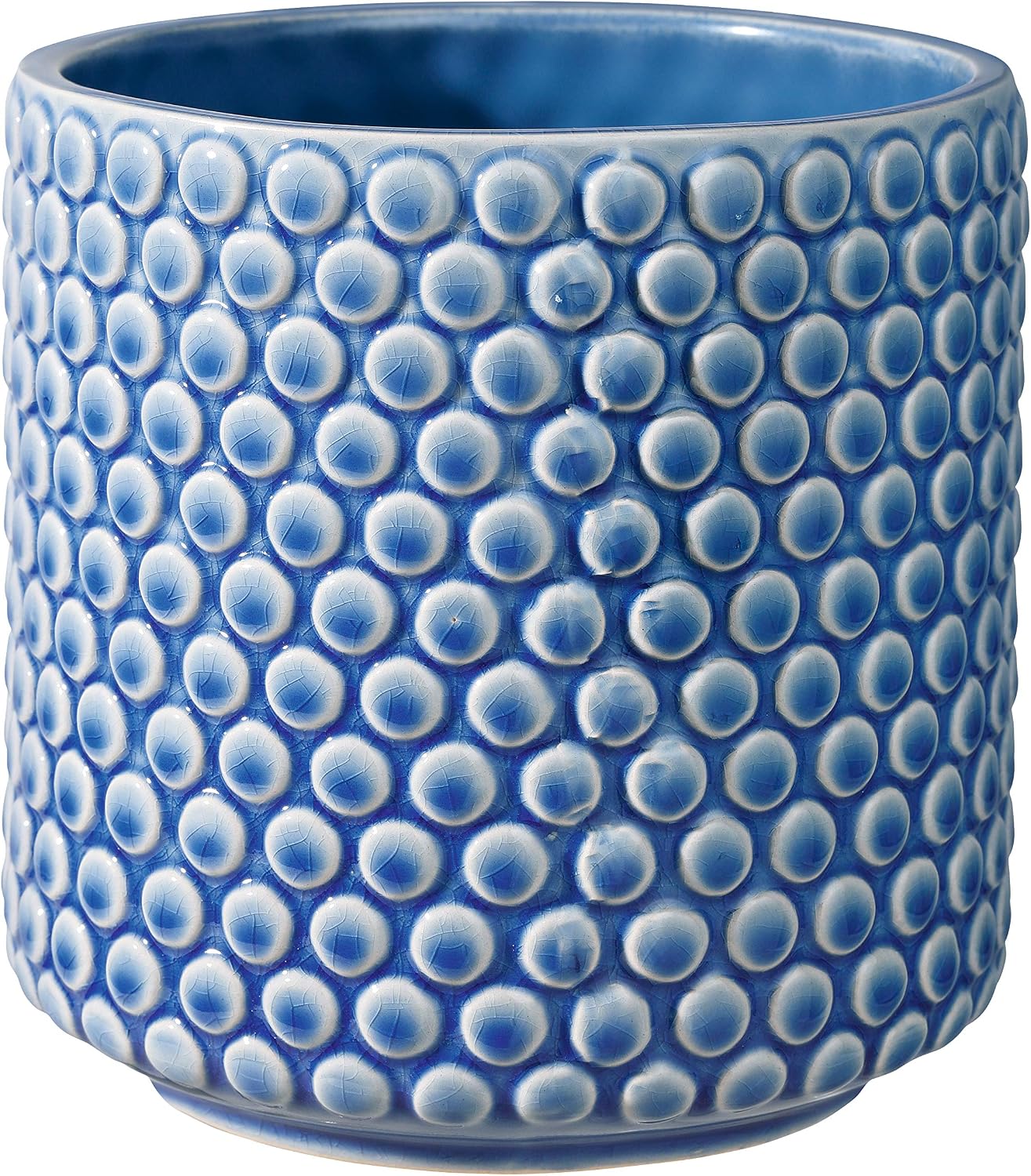 Blumentopf – 1 Stück – Keramik – Craquelé-glasur – Retro-stil – Blau, 15,5 Cm