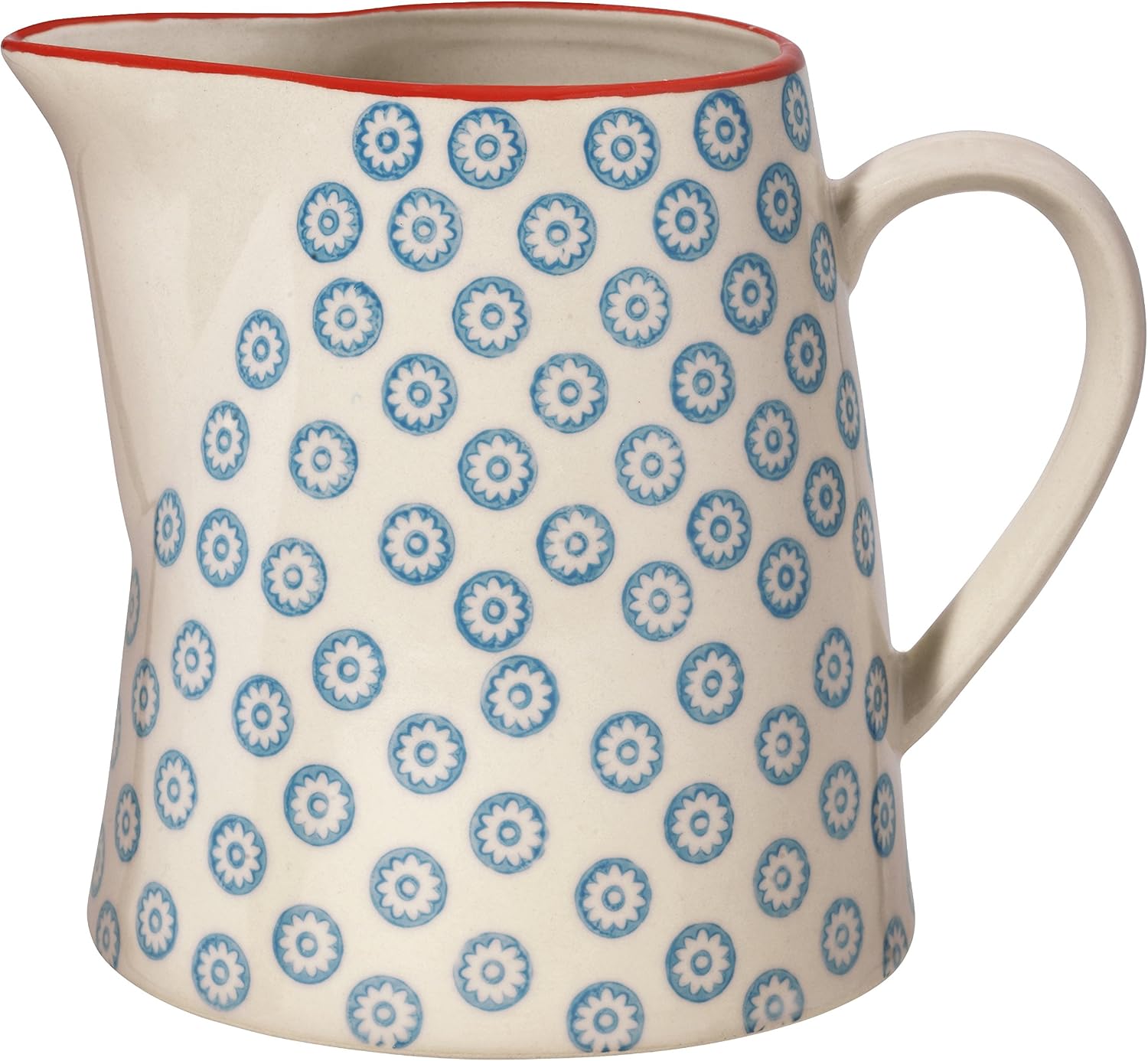 Jeiibrzui Krug Vintage Retro Milchkännchen/teekanne – 11,5 X 12,5 Cm – 700 Ml Fassungsvermögen – Blaue Keramik