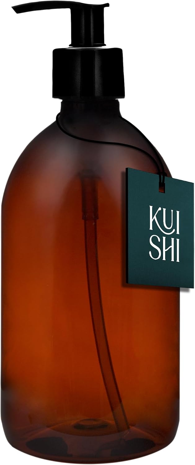 Seifenspenderflasche – 1 Stück – Brauner Kunststoff – Abschließbare Pumpe – Uv-schutz – 500 Ml