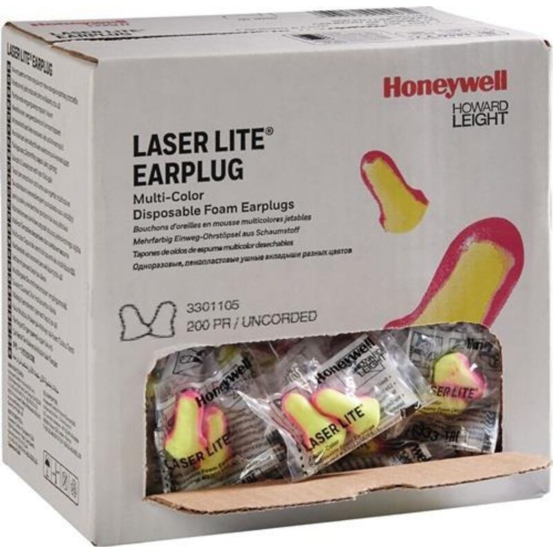 200 Paar Laser Lite 3301105 Ohrstöpsel – Gelb – Einheitsgröße
