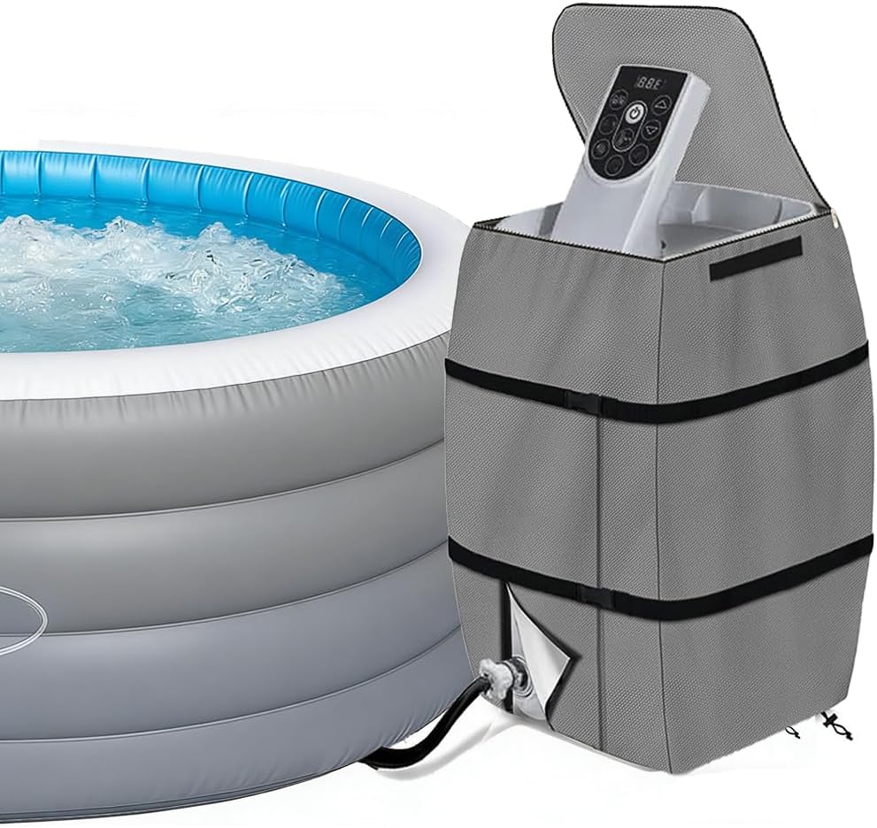 Abdeckung Für Whirlpool-heizpumpe – 1 Stück – 420d Oxford-gewebe – Wetterfest – Für Garten/außenpool – 43 X 38 X 54 Cm, Grau