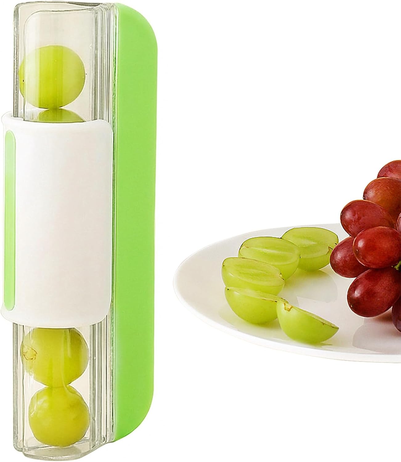 Jeiibrzui Obstschneider – 1 Stück – Grün – Klinge Aus Edelstahl 201 Für Tomaten, Weintrauben, Kirschen – Sicheres Und Schnelles Schneiden In Der Küche