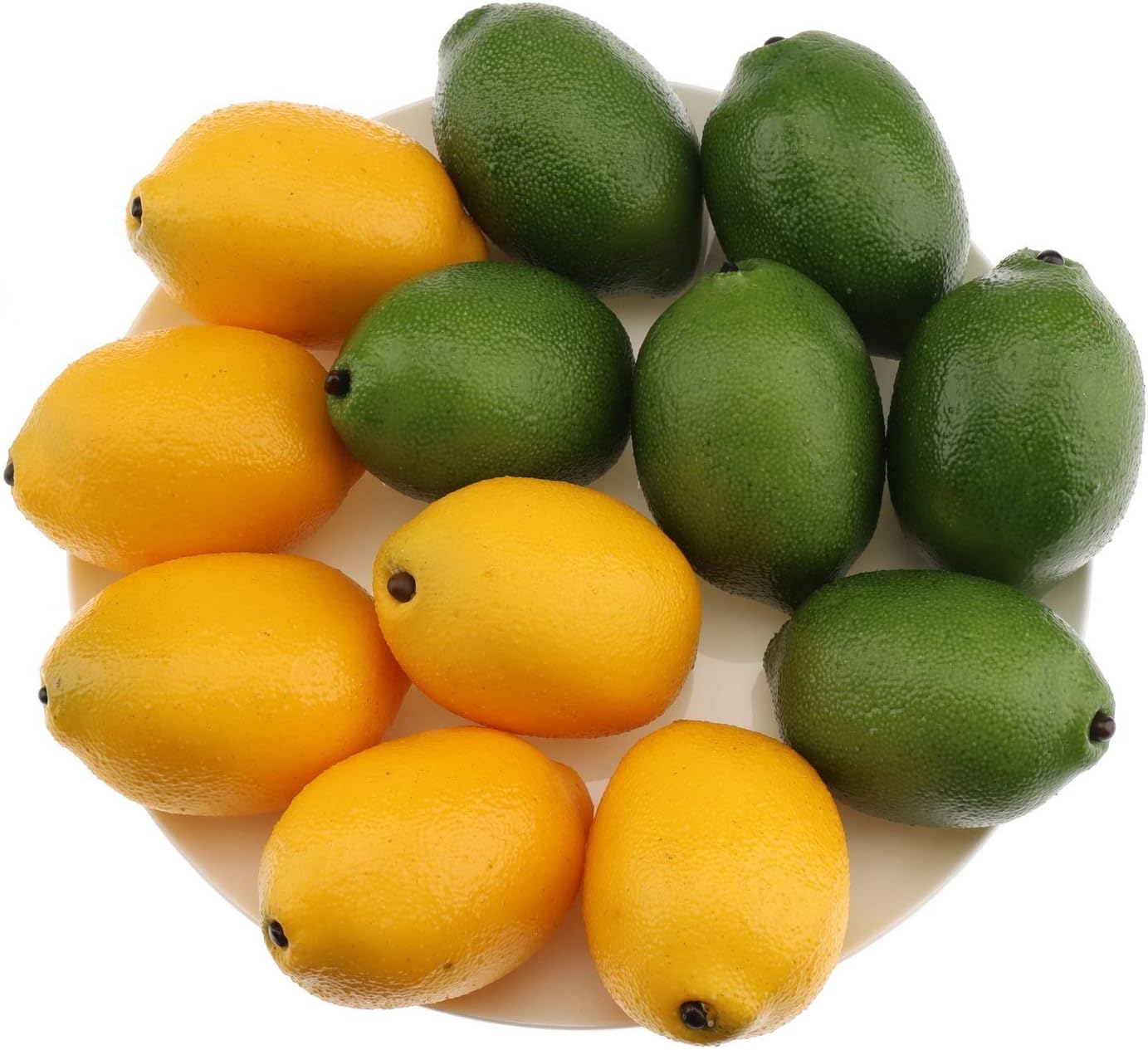 Jeiibrzui Künstliche Grüne Und Gelbe Zitronen – 8 Cm – 12er-pack – Realistische Künstliche Früchte Für Küchendekoration Und Partyfotos