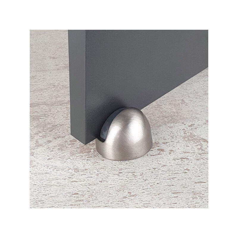 Ouvre&déco - Halbmondförmiger Türstopper Mit Sockel, Matt-nickelgraues Messing