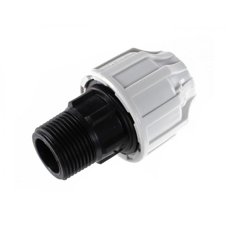Acs-geradverschraubung Aus Polypropylen Für Pe Oder Hdpe Ø20 - 3/4" (20/27) Außengewinde