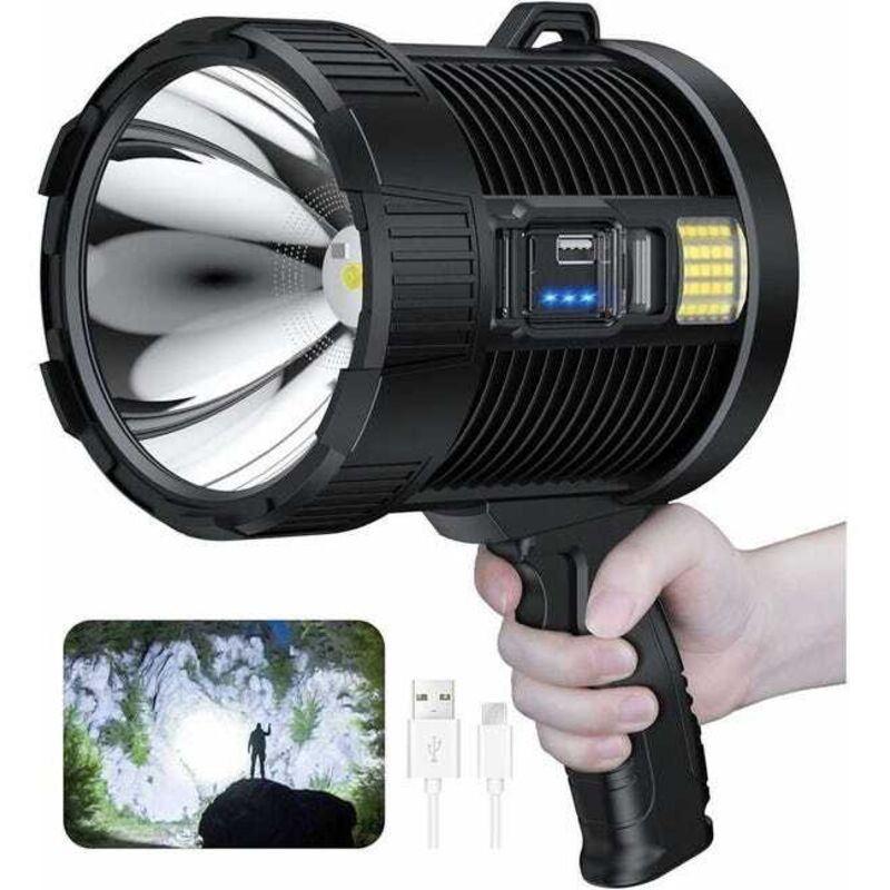 Rapanda – Wiederaufladbarer, Tragbarer Flutlichtstrahler Mit 100.000 Lumen – 6 Beleuchtungsmodi – Wasserdicht Nach Ipx5 – 9600-mah-akku Für Den Außeneinsatz
