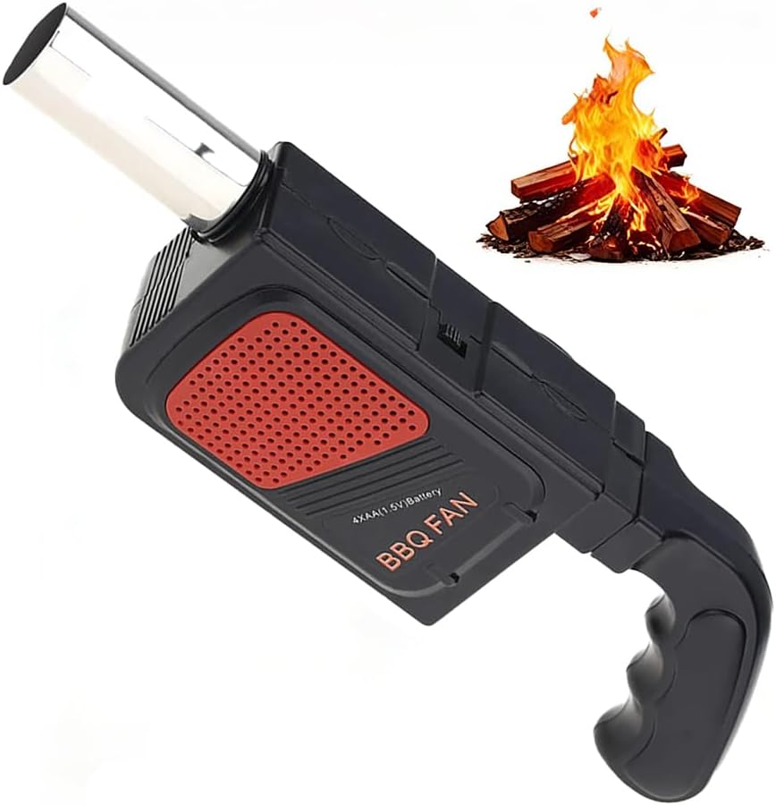 Elektrischer Grilllüfter – 1 Stück – Kunststoff Und Edelstahl – Schnellzündung Für Holzkohle – Camping Und Garten
