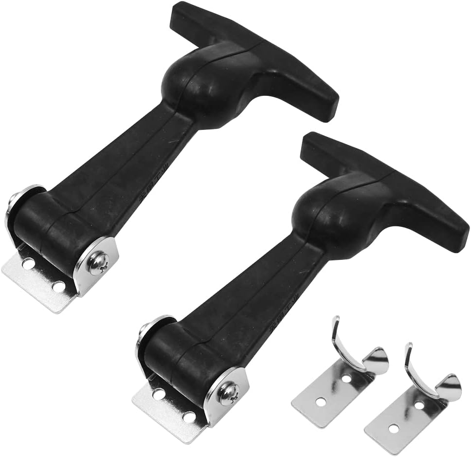 Set Mit 2 Elastischen Verschlüssen – Edelstahl Und Gummi – T-griff – Für Motorhauben Und Werkzeugkästen