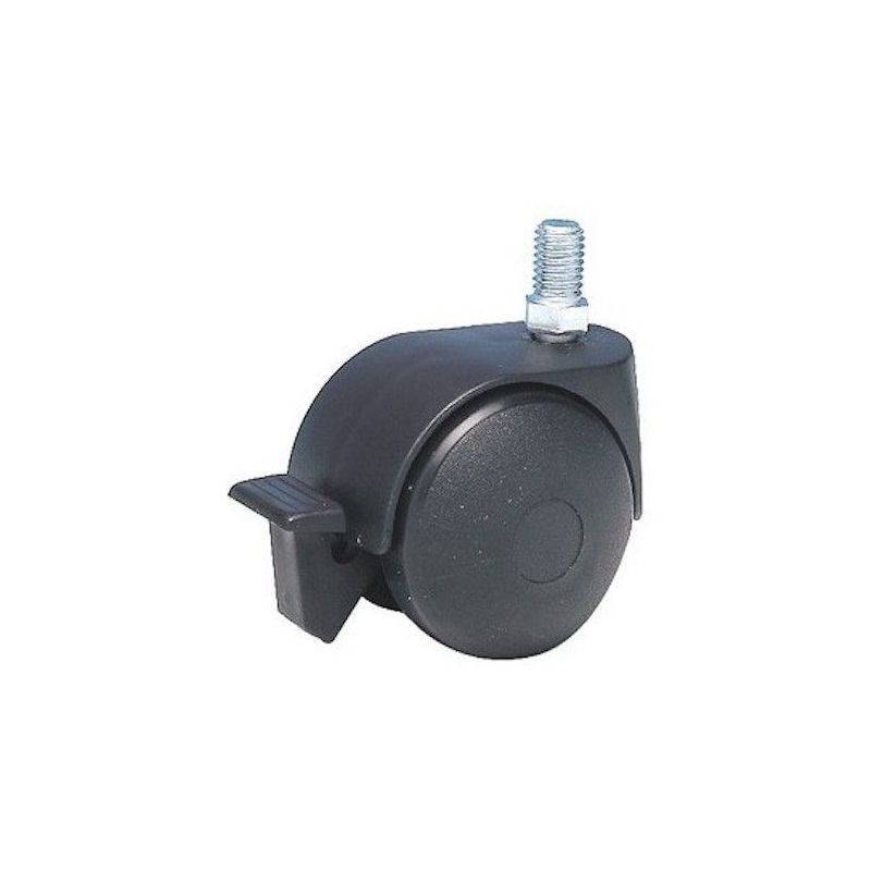2gt Räder Und Rollen – Doppellenkrolle Mit Bremse Ø 50 Mm – Maximale Traglast 40 Kg – Befestigung Mit M8-gewindestange – Für Steinzeug- Und Betonböden – M8x15