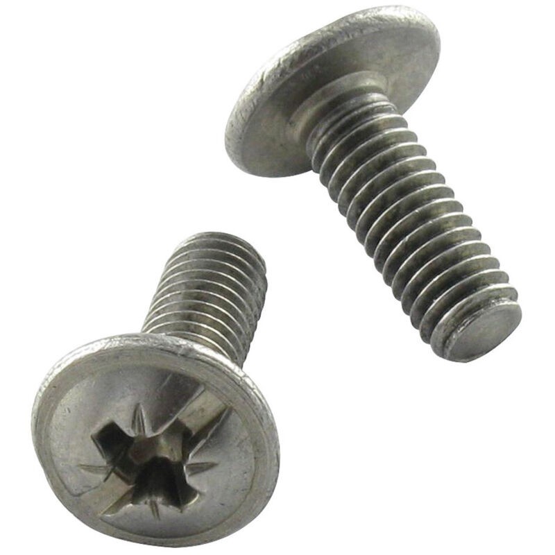 Flachkopfschraube Aus Metall, Breiter Rundkopf, Pozidriv Und Schlitz, 6x20, Edelstahl – 1 Stück