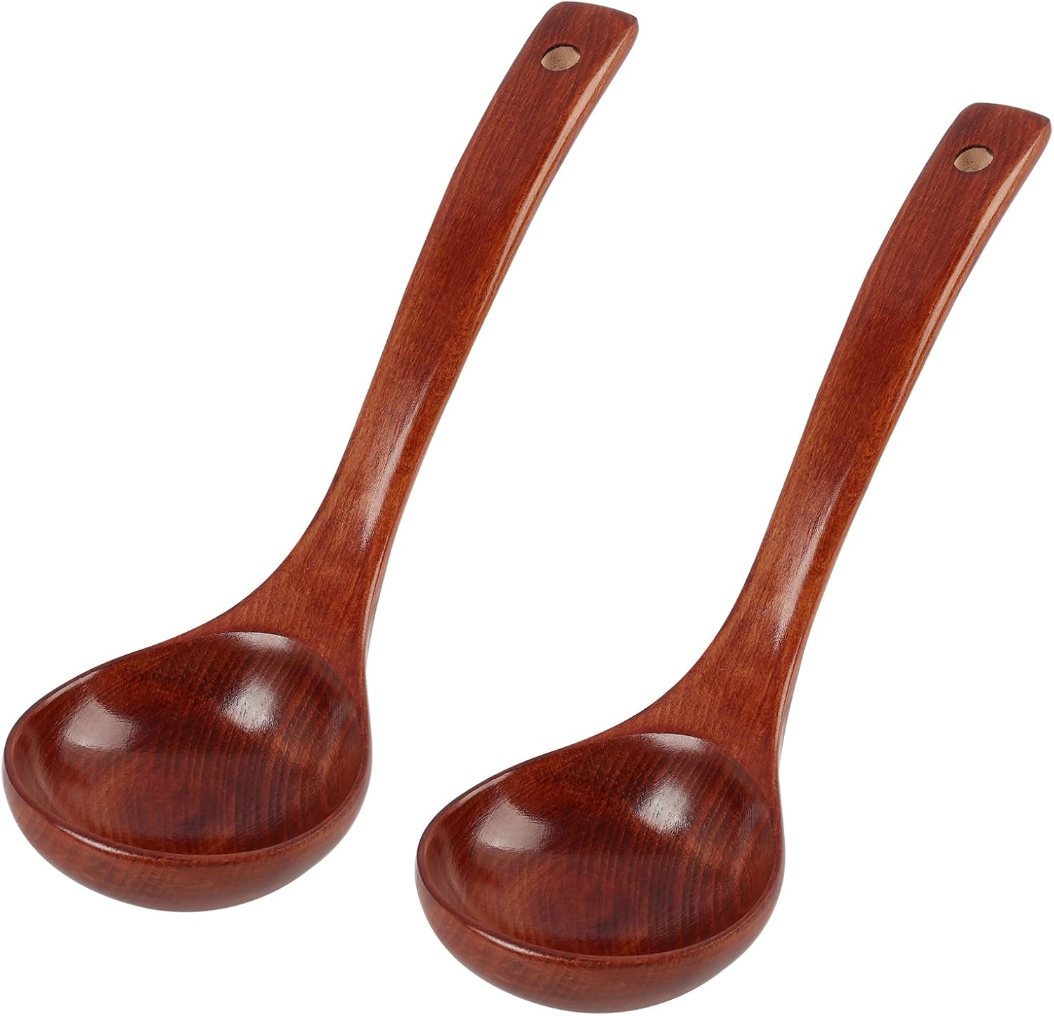 Set Mit 2 Schöpfkellen Aus Naturholz – 25 Cm – Ergonomisches Küchenutensil – Für Suppen Und Crêpes – Hitzebeständig