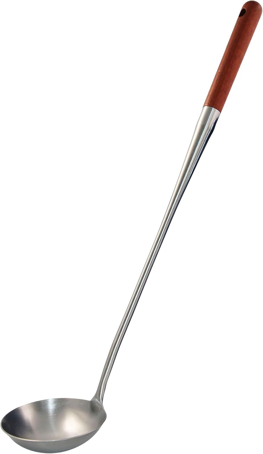 Schöpfkelle Aus Edelstahl – 1 Stück – Stahl Und Holz – 50 Cm – Für Wok Und Kazan