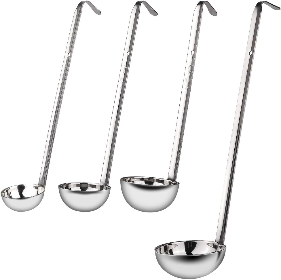 4er-set Schöpfkellen – Edelstahl – Aufhängehaken – 30–120 Ml – Küche/restaurant