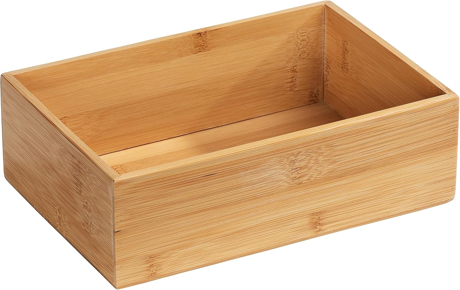 Aufbewahrungstablett Aus Bambus – 1 Stück – Natur – Stapelbar – Für Bad Und Büro – 22 X 7 X 15 Cm
