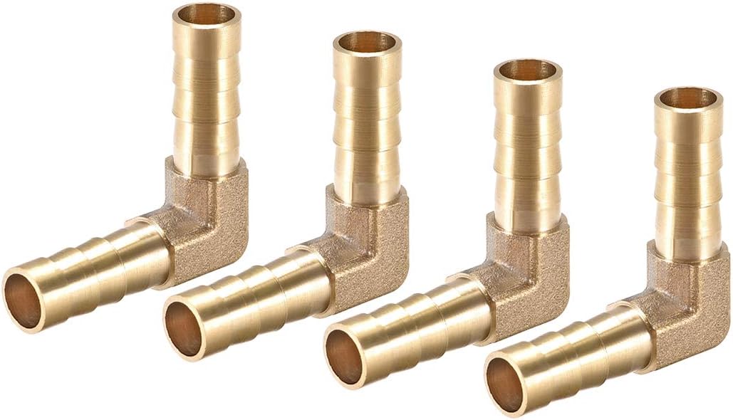 90°-winkelstück Aus Messing, 8 Mm – 4er-pack – Schlauchverbinder Mit Widerhaken