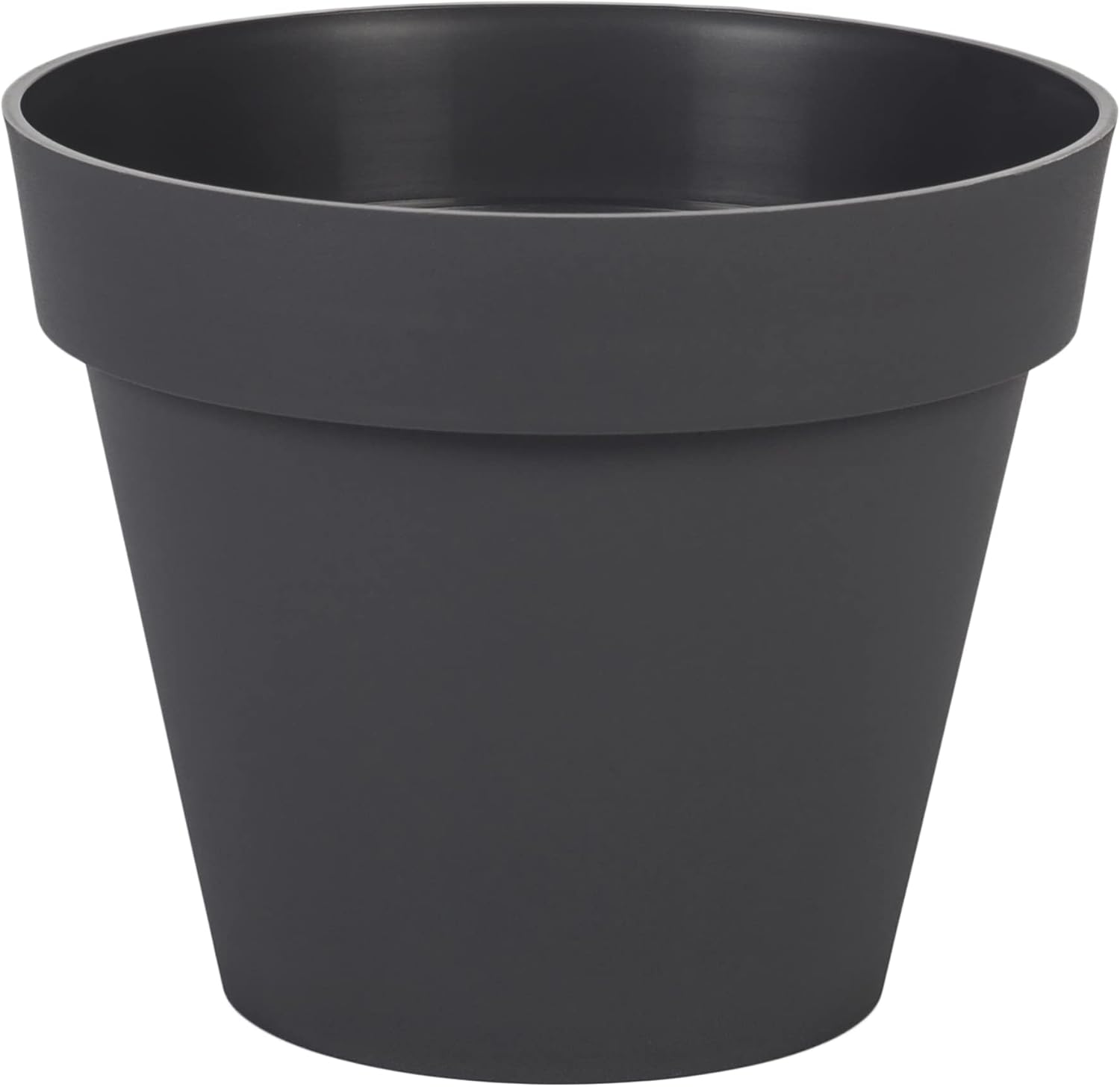 Runder Blumentopf „tuscany“ – 1 Stück – Recycelter Kunststoff – Wasserspeicherzone – Für Den Innen- Und Außenbereich Geeignet – Ø 20 X H 17 Cm – Anthrazitgrau