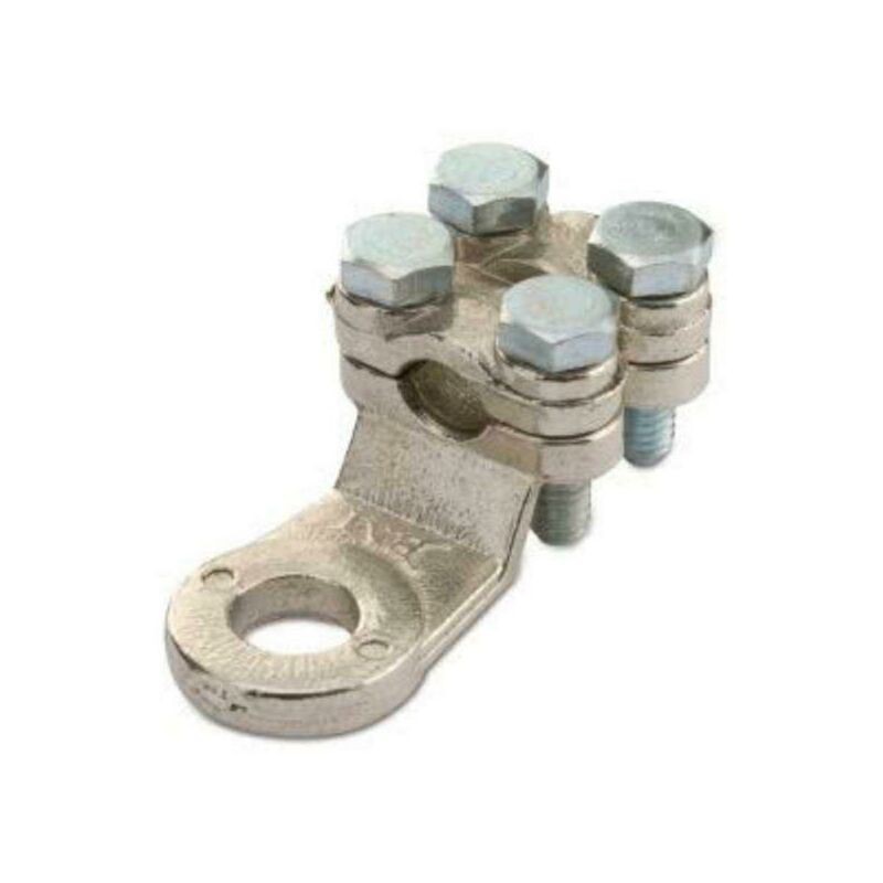Gerade 4-loch-kabelschuhklemme Für 50 Mm² Kupferkabel – Vernickeltes Messing – Lochdurchmesser 10,5 Mm – Mechanische Festigkeit – 5144 – Biemme – 4-loch