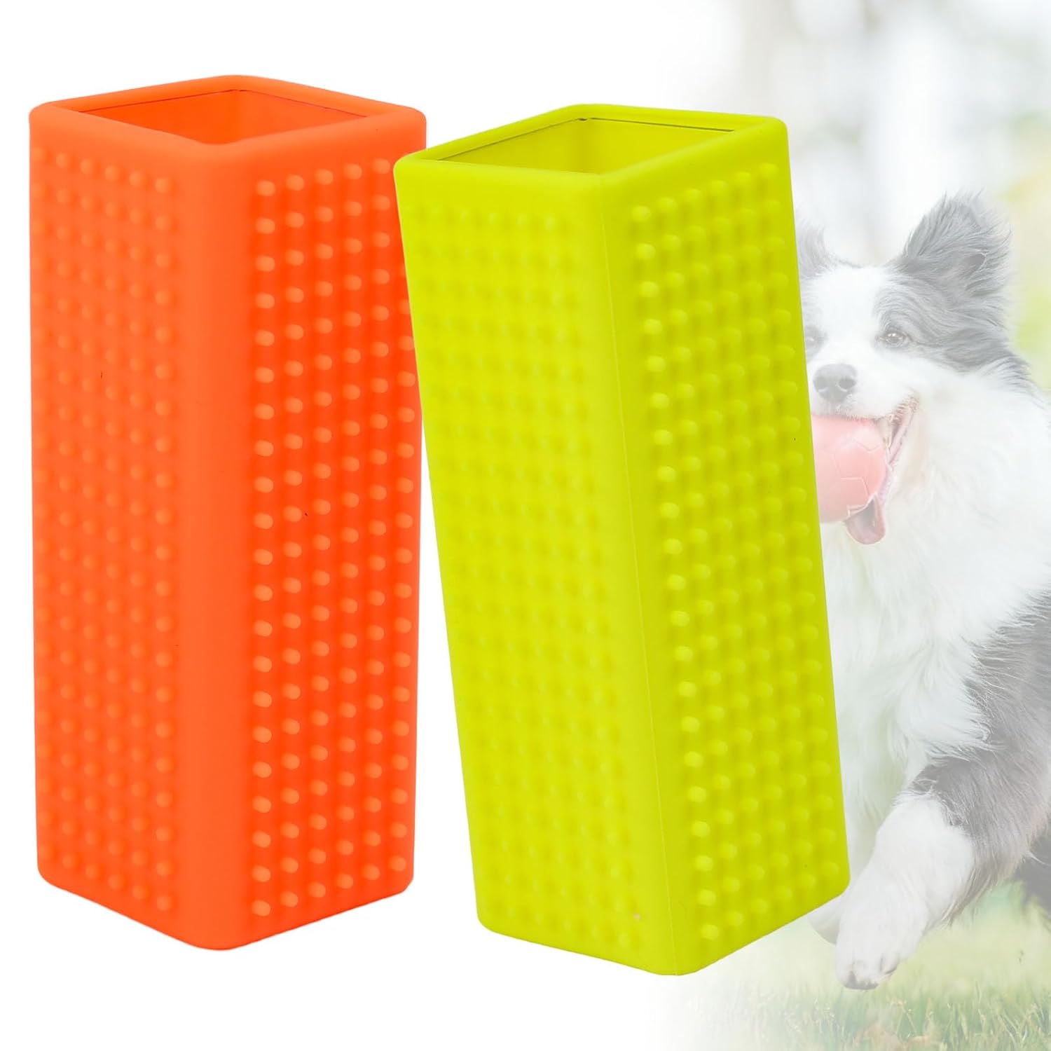 Jeiibrzui 2er-pack Silikon-tierhaarbürsten – 12,2 X 5 X 5 Cm – Orange Und Gelb – Für Sofa, Teppich, Kleidung Und Auto