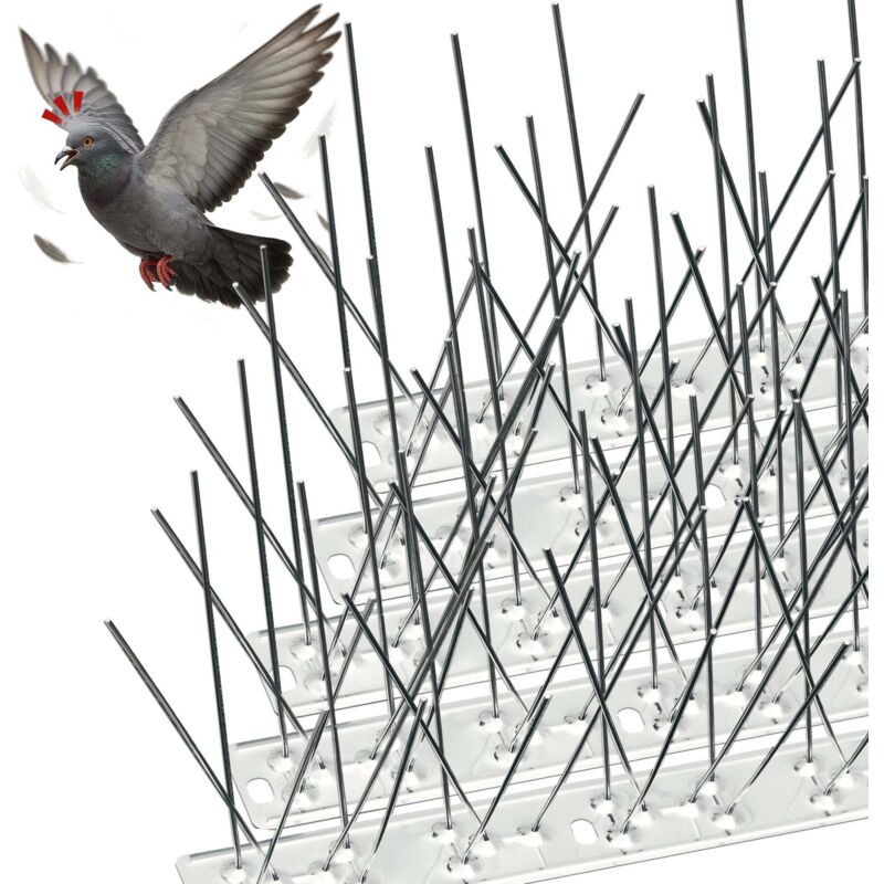 ® Taubenabwehrspitzen 4,5 M – 25 Cm X 18 Stück – Edelstahl – Vogelabwehrspitzen Mit Kabelbindern