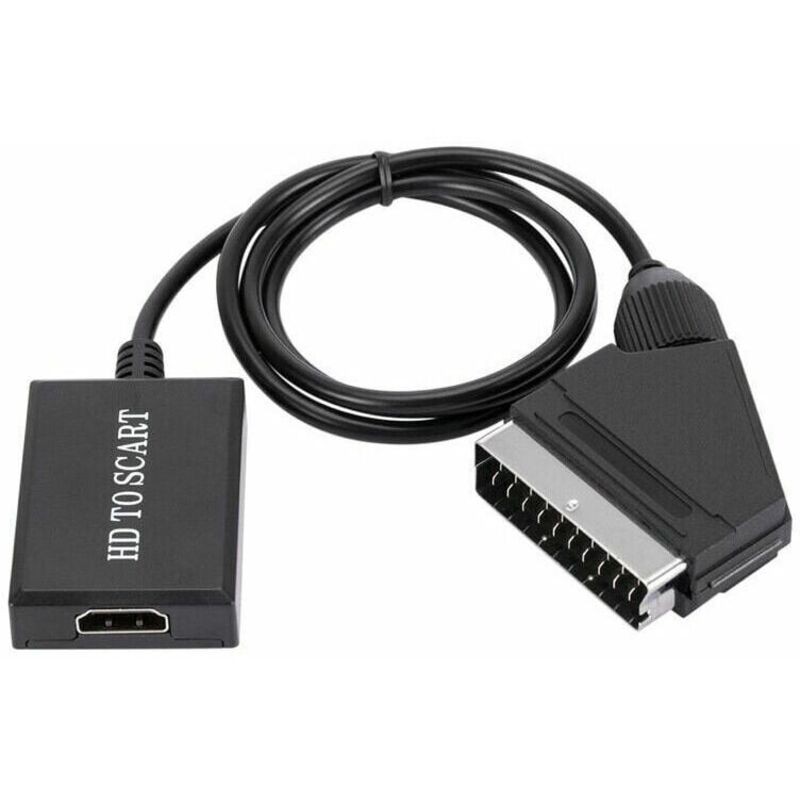 Cyslmuk – Hdmi-zu-scart-1080p-konverter – Scart-audio-video-adapter – Ntsc/pal-kompatibel – Plug & Play – Upscaling-technologie