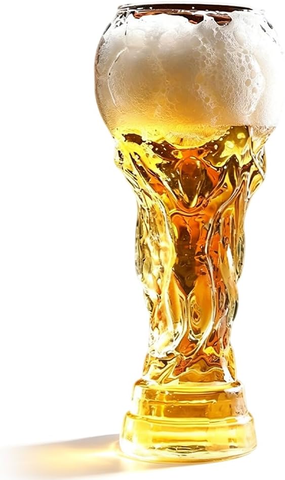 Jeiibrzui Weizen-weltmeisterschafts-bierglas – 450 Ml – 1 Stück – Grünes Bierglas Mit Fußballmotiv Für Partys