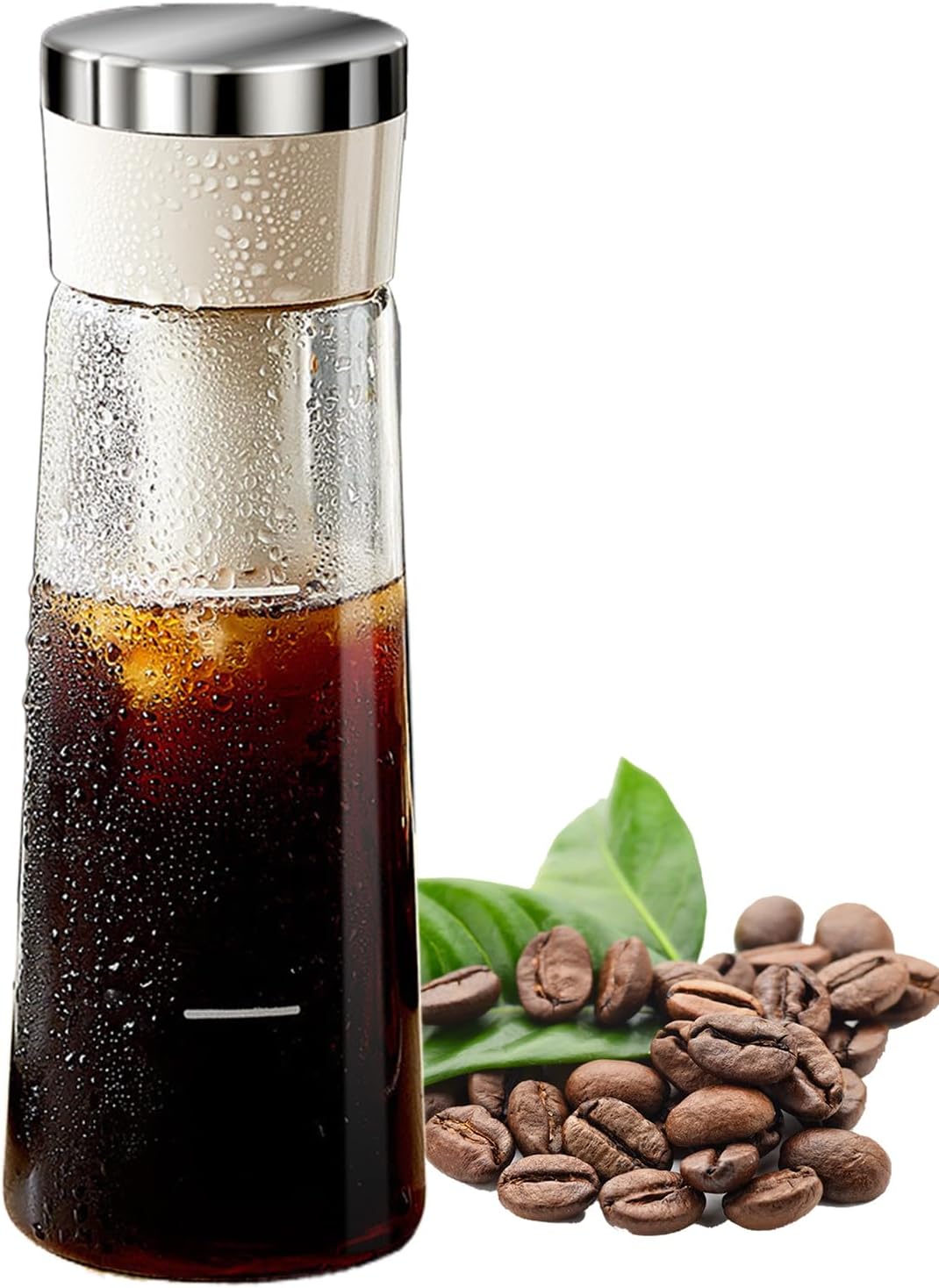 Jeiibrzui Cold Brew Kaffeemaschine – Premium-glasserie – 750 Ml – 1 Stück – Inklusive Edelstahlfilter – Ideal Für Zuhause, Büro Und Camping