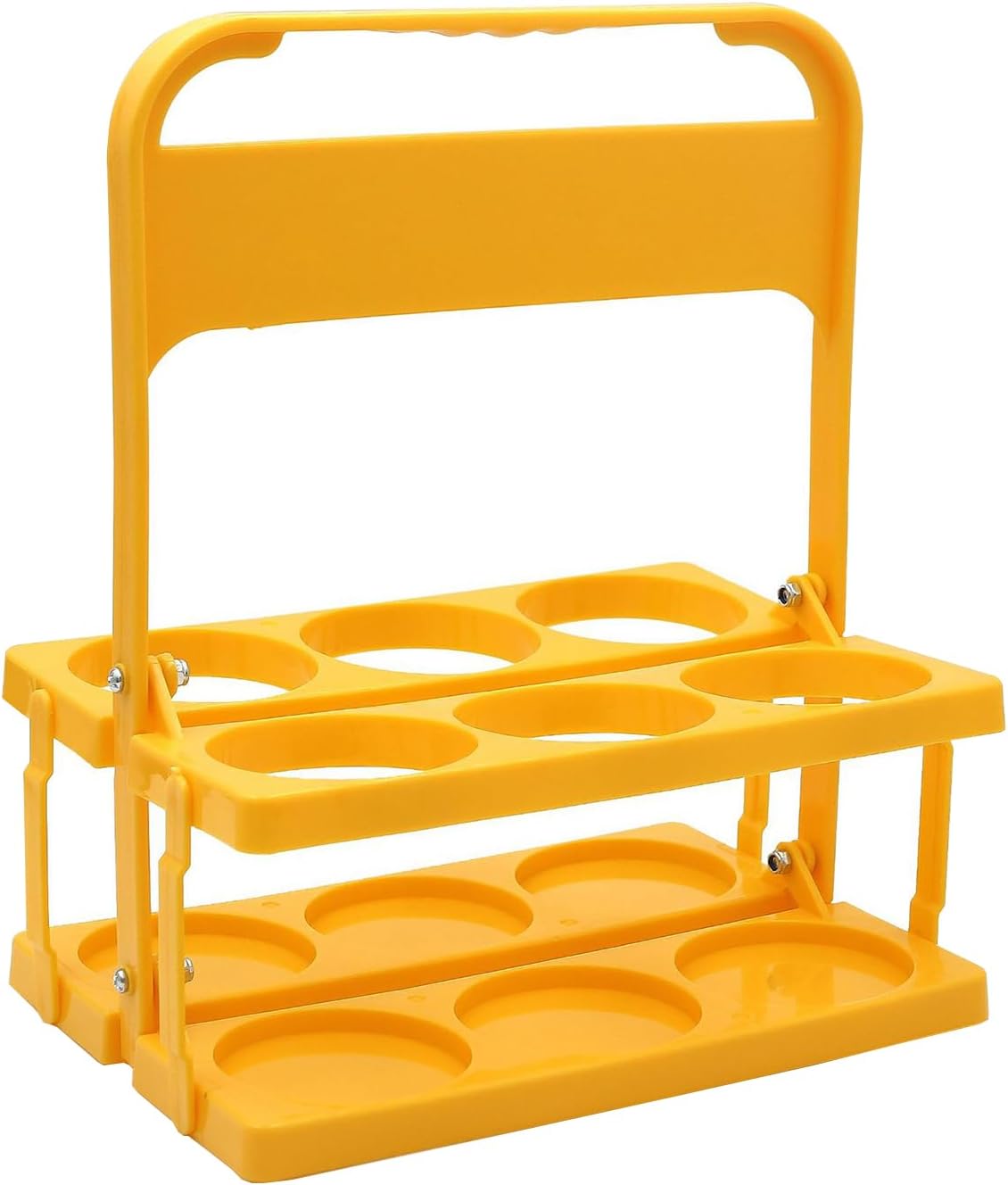 Jeiibrzui Flaschenträger – 6 Flaschen – Gelb – Faltbar – Robuste Tragetasche Aus Kunststoff Mit Griff Für Bier, Softdrinks Und Glasflaschen – Ideal Für Camping, Partys Und Picknicks