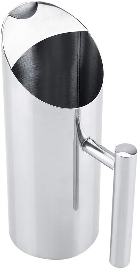 Jeiibrzui 2-liter-edelstahl-wasserkaraffe – Langlebiger Edelstahl – Hitzebeständige Karaffe Mit Ergonomischem Griff – Für Kaffee, Tee, Saft Und Wasser – Ideal Für Zuhause, Hotel Und Partys