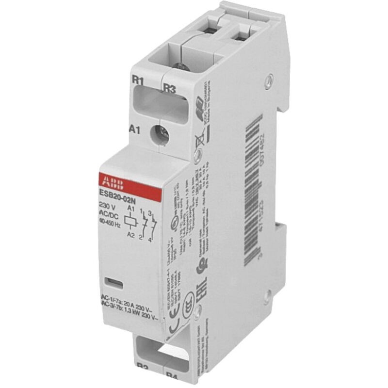 Esb-serienschütz, 2-polig, 2 Schließer, 20 A, 230 V Ac, 4,6 Kw (preis Pro Stück)