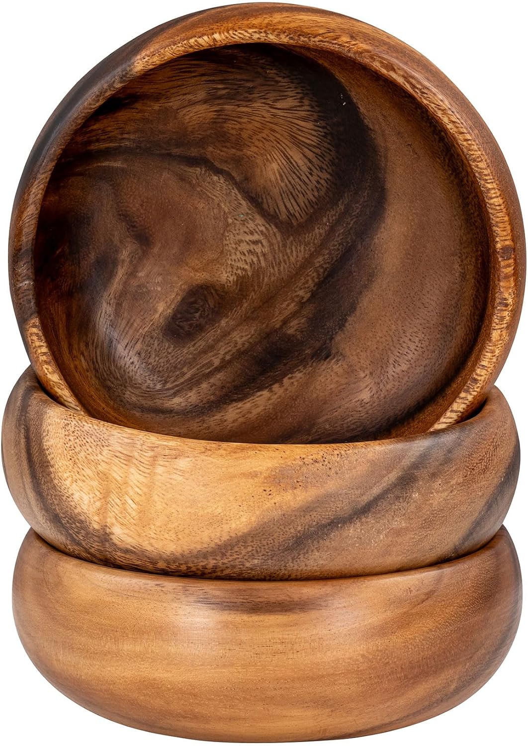 3er-set Jeiibrzui Vorspeisenschalen Aus Natürlichem Akazienholz – 15 X 4 Cm – Design Mit Rindfleisch, Trockenfrüchten Und Dekoration