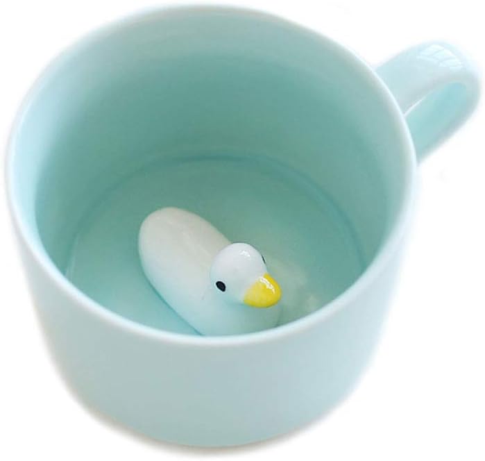 Jeiibrzui Tierkollektion – Keramikbecher Mit Löffel – 230 Ml – 1 Stück – Ente