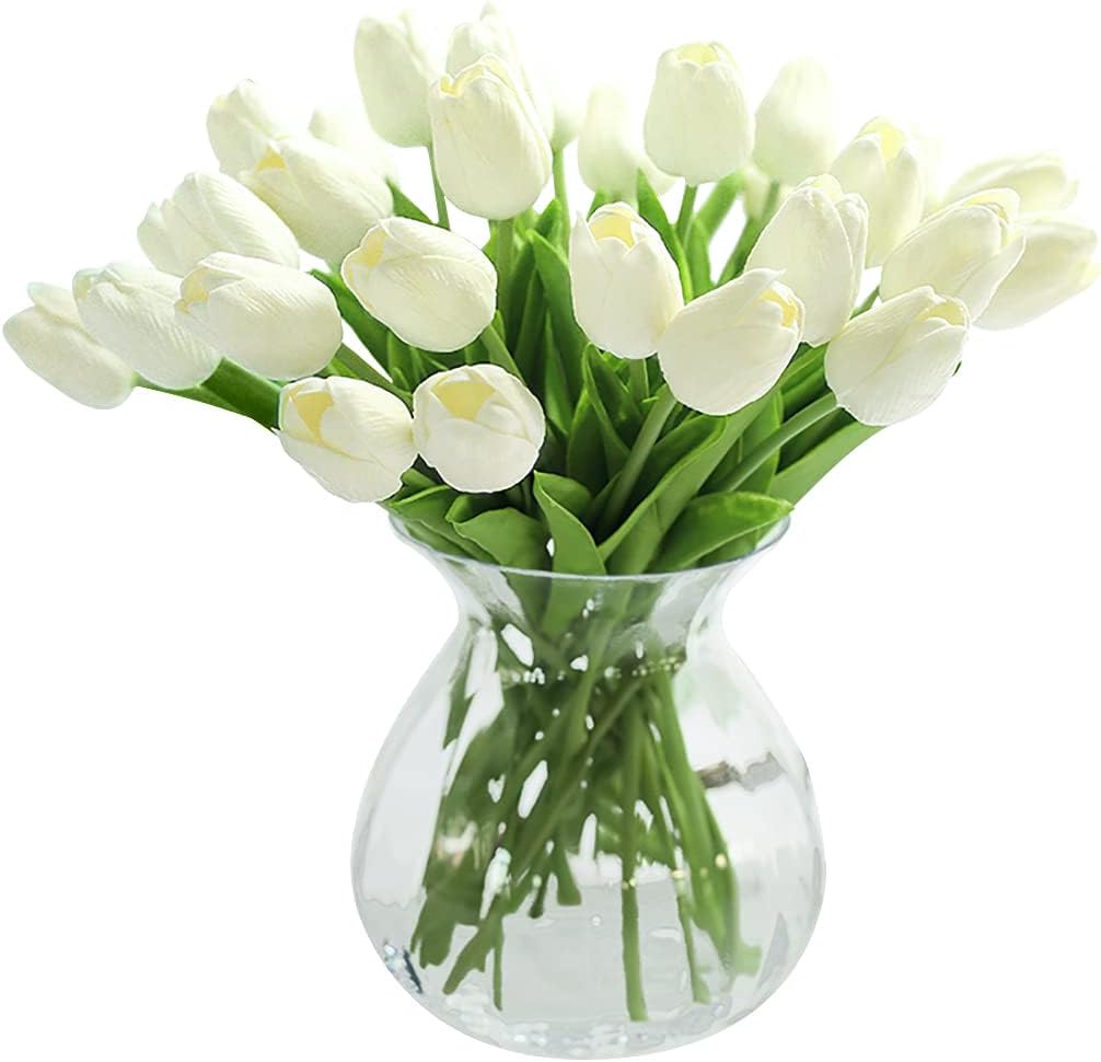 Jeiibrzui Kunstblumen – 33 Cm – 20 Realistische Tulpen – Verschiedene Farben Für Vasenarrangements, Innen- Und Außendekoration